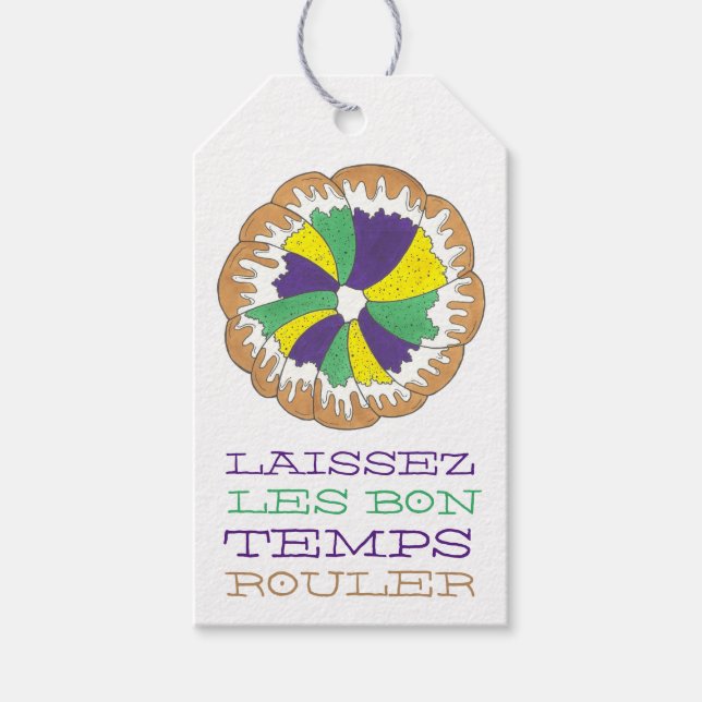Laissez Les Bon Temps Rouler Mardi Gras King Cake Geschenkanhänger (Vorderseite)