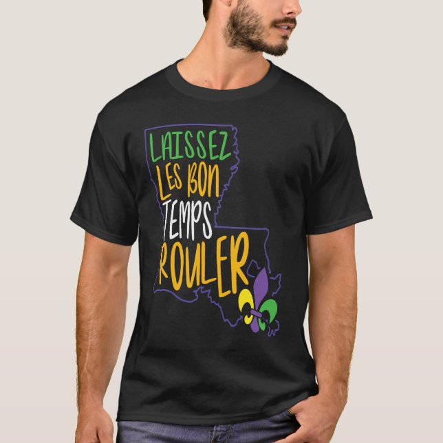 Laissez Les Bon Temps Rouler New Orleans Fleur de T-Shirt (Vorderseite)