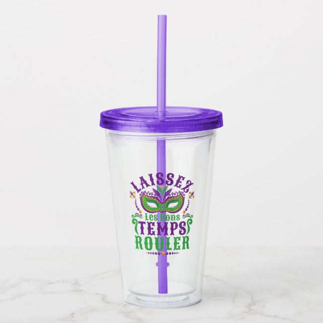 Laissez Les Bons Temps Rouler Mardi Gras Acryltrinkbecher (Vorderseite)