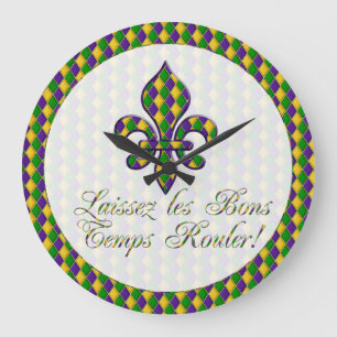Laissez les BonsTemps Rouler! Karneval-Uhr d1 Große Wanduhr