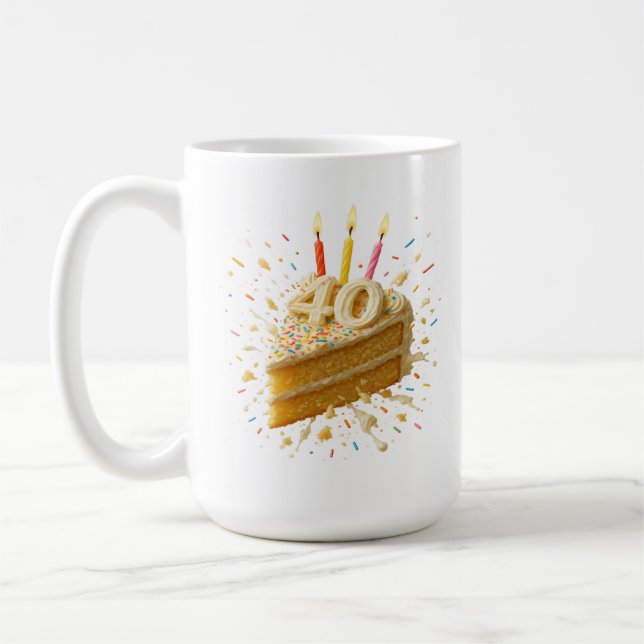 Laissez-Les Manger Du Gâteau : 40e Mug Anniversair (Gauche)