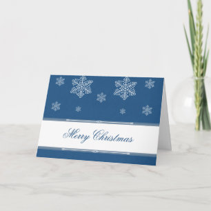 Laissez lui neiger carte de voeux de Noël, bleu