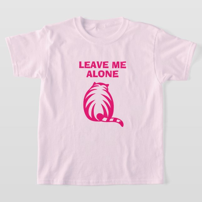 Laissez-moi seul chatte mignonne t-shirt fille ros (Poser)