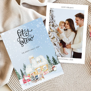Laissez neige Carte de Noël photo de Père Noël mig