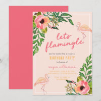 Laissez-nous invitation tropicale de fête