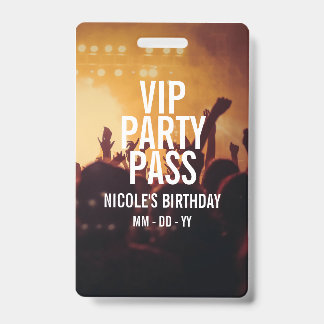 Laissez-passer pour fête d'anniversaire VIP Badge
