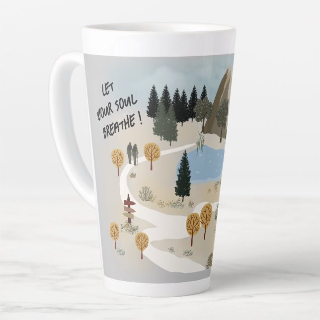 Laissez Votre Âme Respirer Le Latte Mug (Angle gauche)