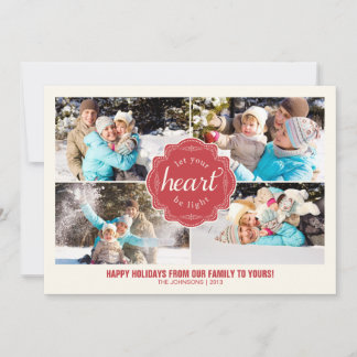 Laissez votre coeur être carte photo léger de