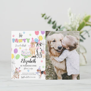 Laissons Pawty Chien première carte d'invitation d