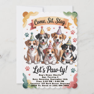 Laissons Pawty Invitations Anniversaires