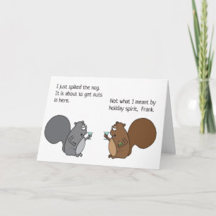 Lait de poule drôle de carte de Noël d'écureuil