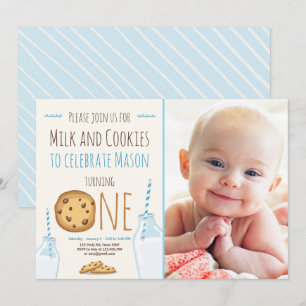 Lait et biscuits Invitation à la fête Boy Annivers