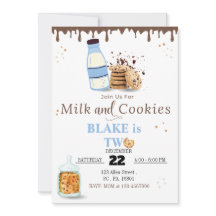 Lait et biscuits Invitation à la fête d'anniversai