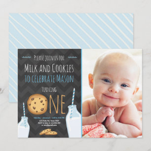 Lait et biscuits Premier anniversaire Invitation G