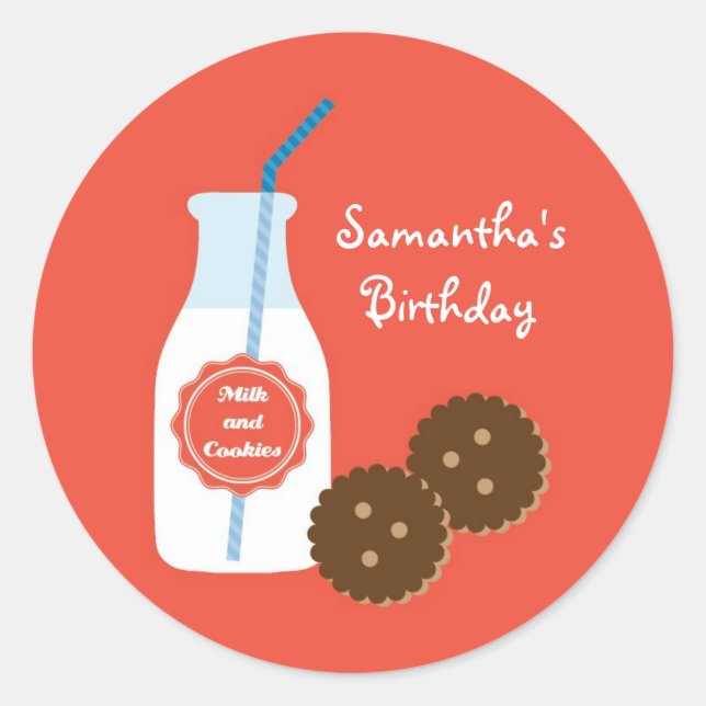 Lait et biscuits Sticker favori pour l'anniversair (Devant)
