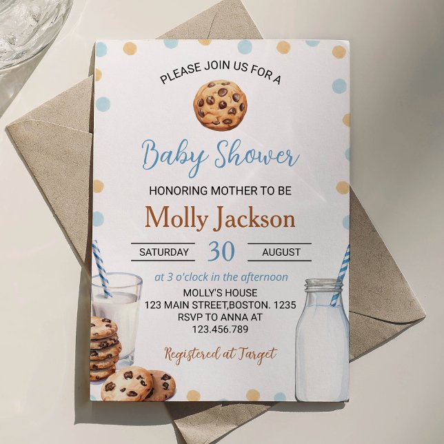 Lait Et Cookies Boy Baby shower Invitation (Créateur téléchargé)
