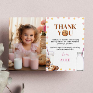 Lait Et Cookies Carte de remerciements Photo Anniv
