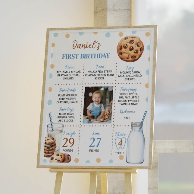 Lait Et Cookies Poster Du Premier Anniversaire (Créateur téléchargé)