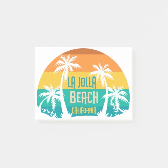 LaJolla Beach Retro Post-it Klebezettel (Vorderseite)