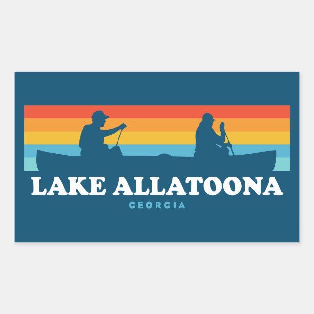 Lake Allatoona Georgia Canoe Rechteckiger Aufkleber (Vorderseite)