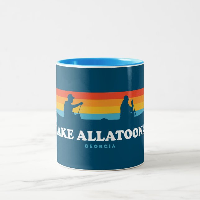 Lake Allatoona Georgia Canoe Zweifarbige Tasse (Mittel)