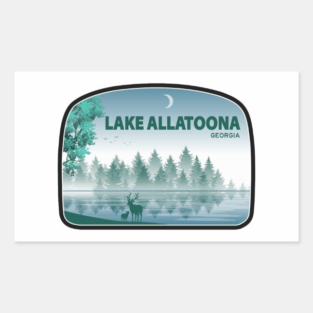 Lake Allatoona Georgia Deer Rechteckiger Aufkleber (Vorderseite)