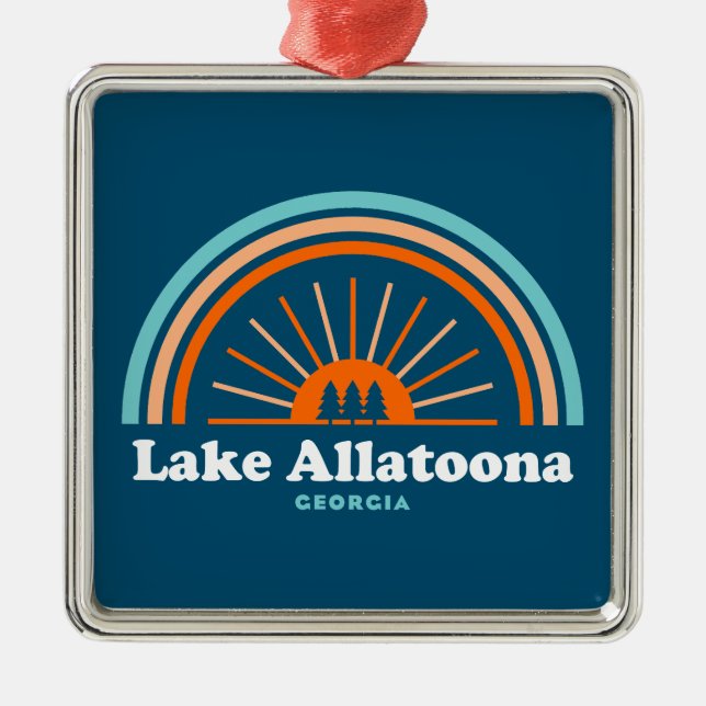 Lake Allatoona Georgia Rainbow Ornament Aus Metall (Vorne)