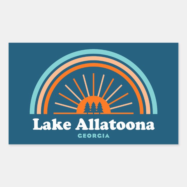 Lake Allatoona Georgia Rainbow Rechteckiger Aufkleber (Vorderseite)