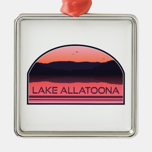 Lake Allatoona Georgia Red Sunrise Ornament Aus Metall (Vorne)