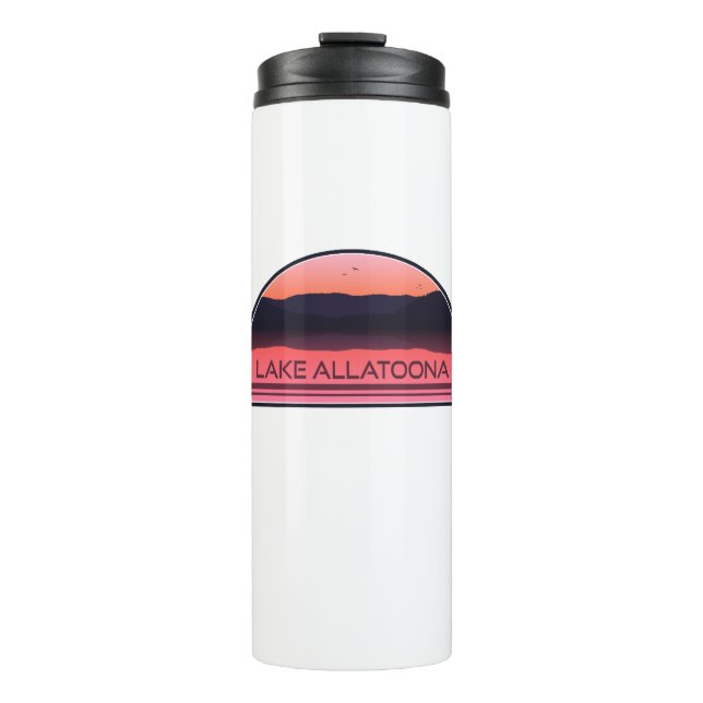 Lake Allatoona Georgia Red Sunrise Thermosbecher (Vorderseite)