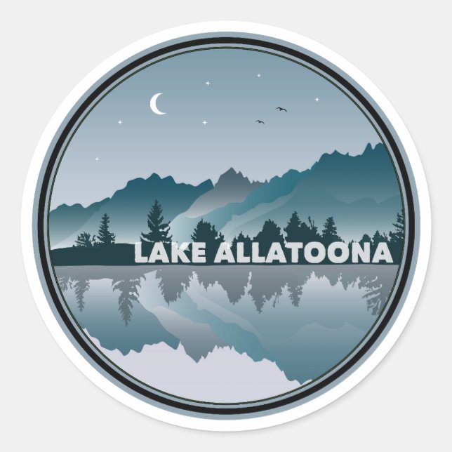 Lake Allatoona Georgia Reflection Runder Aufkleber (Vorderseite)