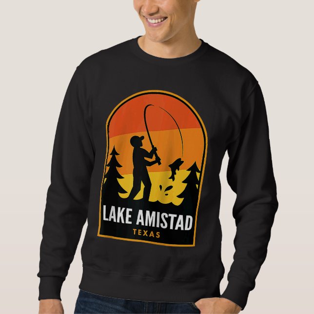 Lake Amistad Texas Fishing Raglan Sweatshirt (Vorderseite)