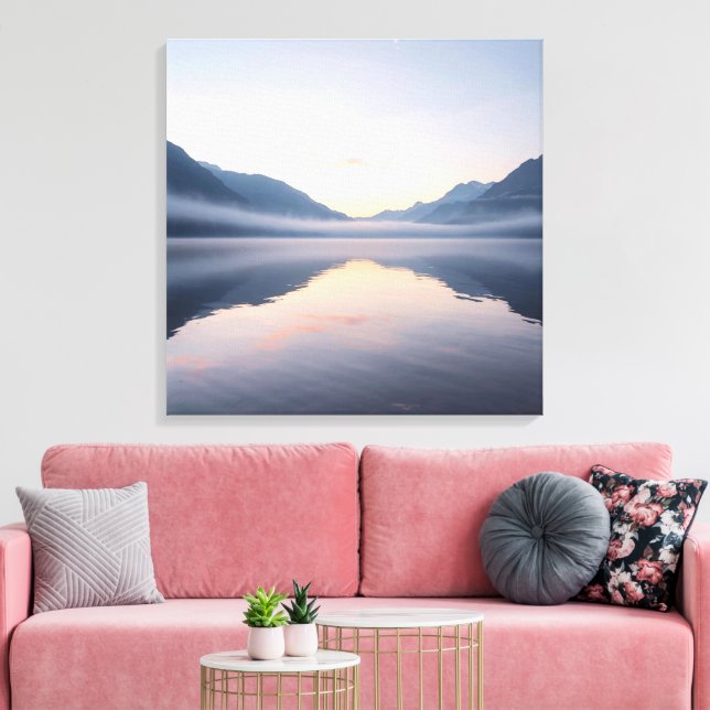 Lake and Mountain Scenic Landscape Wall Art  Leinwanddruck (Insitu (Wohnzimmer))