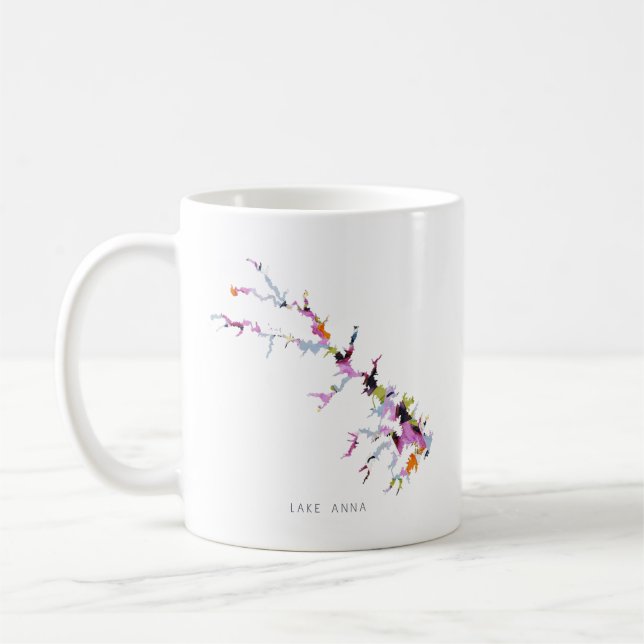 Lake Anna Silhouette Karte Kaffee Tasse (Links)