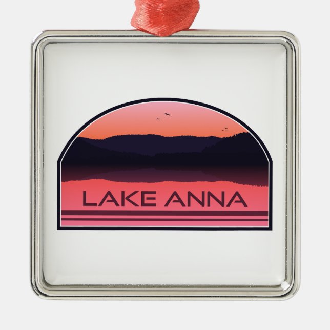 Lake Anna Virginia Red Sunrise Ornament Aus Metall (Vorne)
