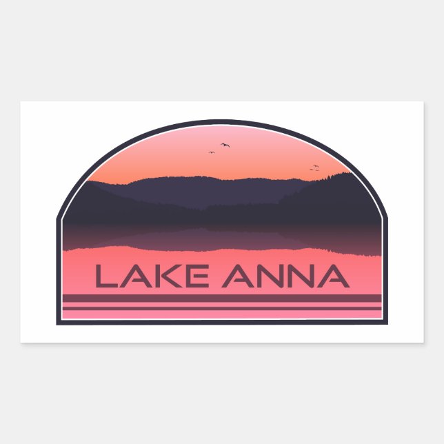Lake Anna Virginia Red Sunrise Rechteckiger Aufkleber (Vorderseite)