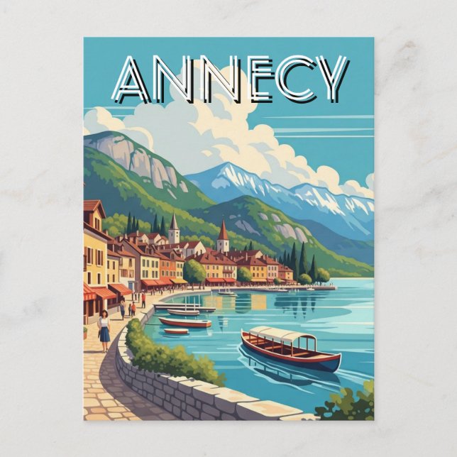 Lake Annecy France Postkarte (Vorderseite)