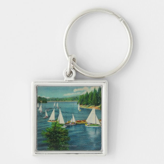Lake Arrowhead, CA Yacht Club Racing Schlüsselanhänger (Vorne)