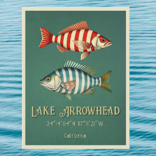 Lake Arrowhead California Fisch Postkarte