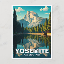 Lake at Yosemite National Park Halbedom Postkarte