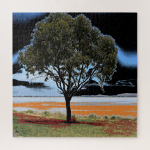 Lake Beeac Solo Tree Jigsaw Puzzle