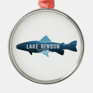 Lake Benson North Carolina Fisch Ornament Aus Metall