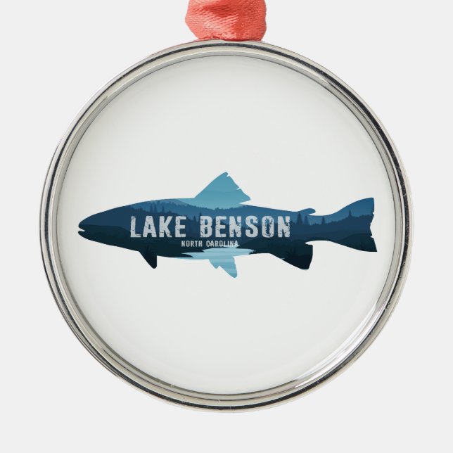 Lake Benson North Carolina Fish Ornament Aus Metall (Vorne)