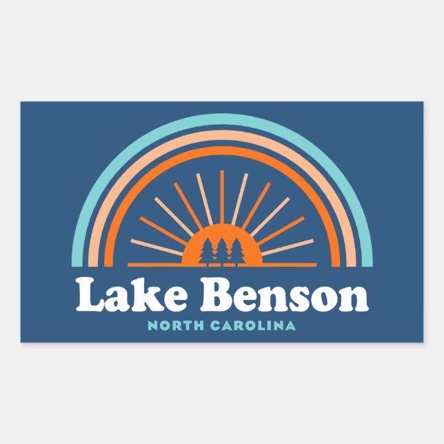 Lake Benson North Carolina Rainbow Rechteckiger Aufkleber (Vorderseite)