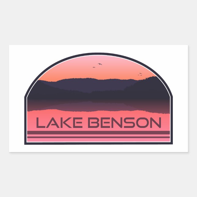 Lake Benson North Carolina Red Sunrise Rechteckiger Aufkleber (Vorderseite)