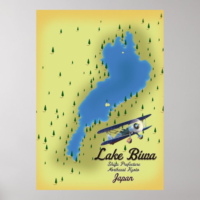 Lake Biwa Japan Landkarte Poster (Vorne)