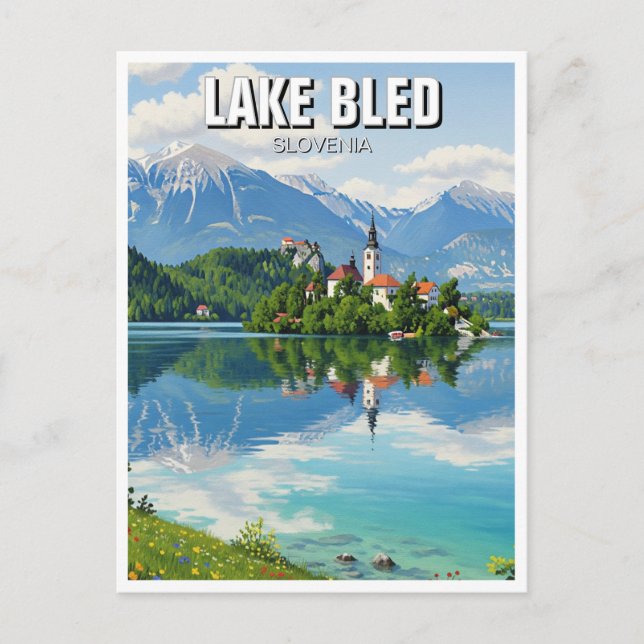Lake Bled Slovenien Postkarte (Vorderseite)