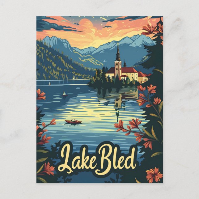 Lake Bled Slovenien Postkarte (Vorderseite)