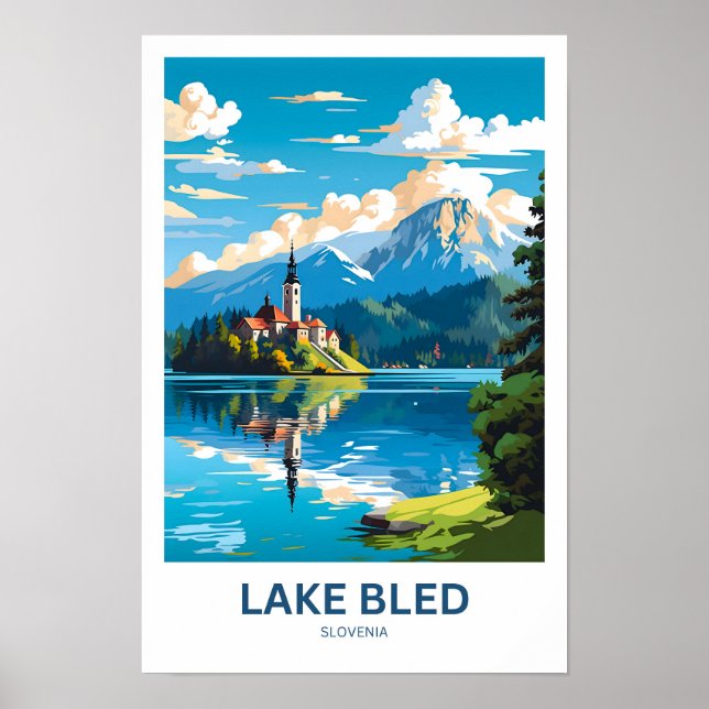 Lake Bled Slovenien Travel Print Poster (Vorne)