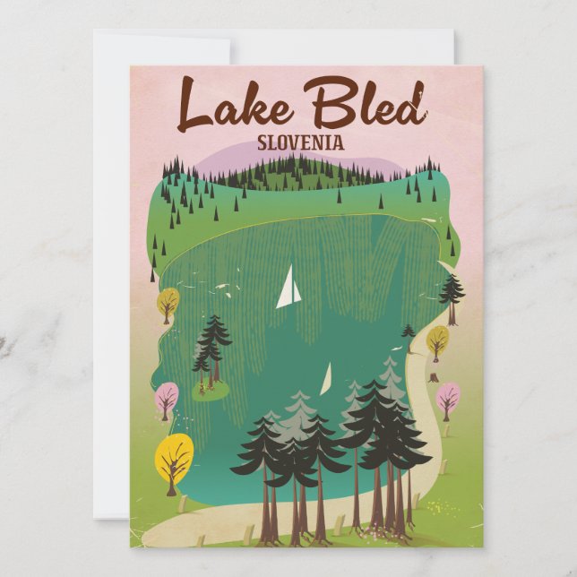 Lake Bled Vintages Reiseplakat Slowenien (Vorderseite)